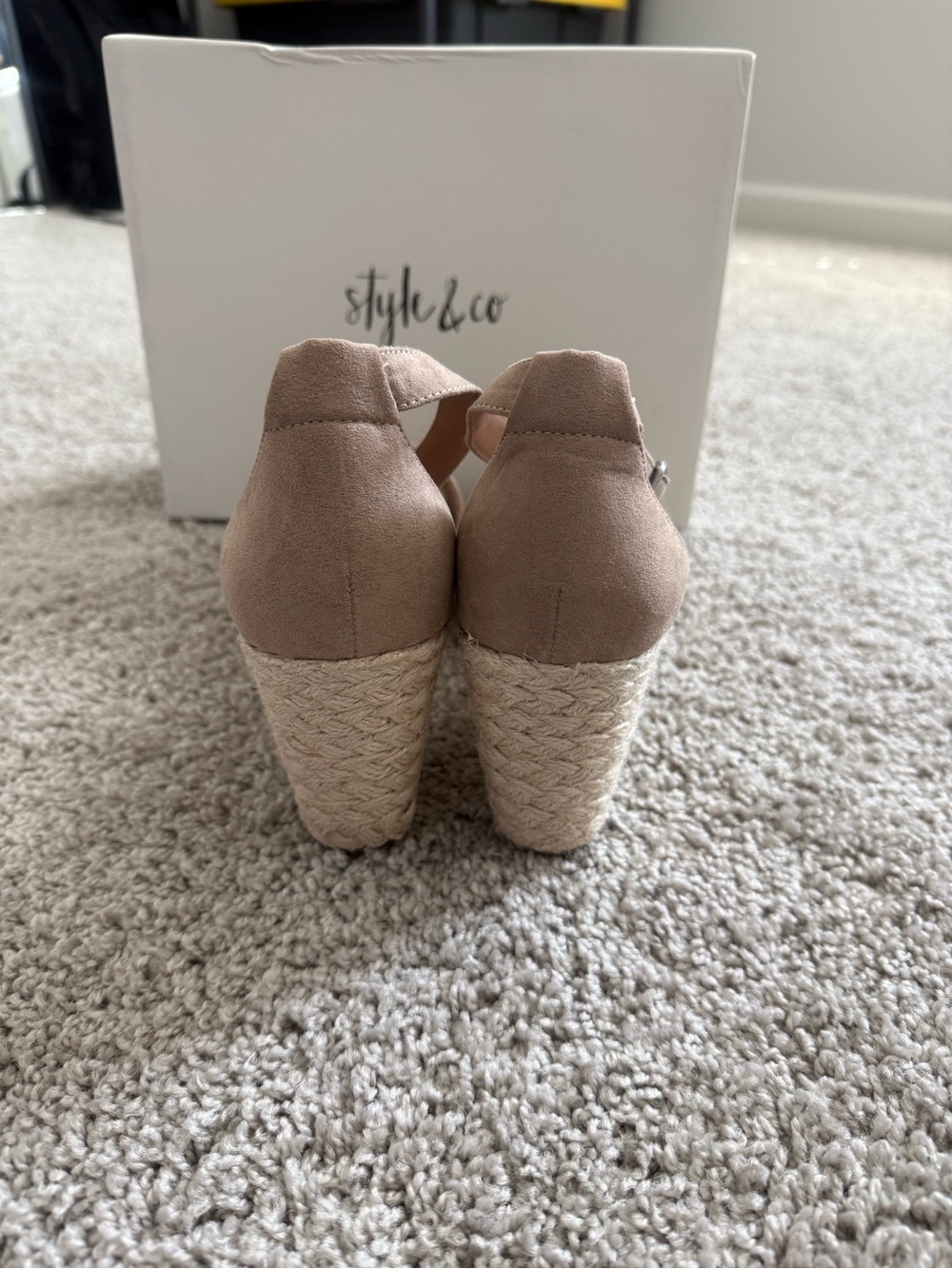 Style & Co. Tan Suede Espadrille Wedge Sandals - Picture 5 of 6